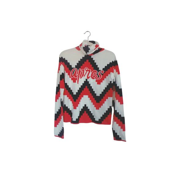 PERFECT MOMENT CHEVRON MERINO WOOL TURTLENECK SWEATER red small - Picture 7 of 11